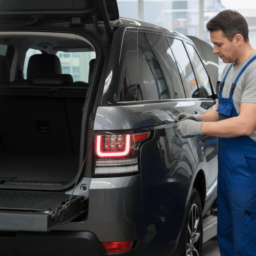 Land Rover Rückleuchten in Werkstatt